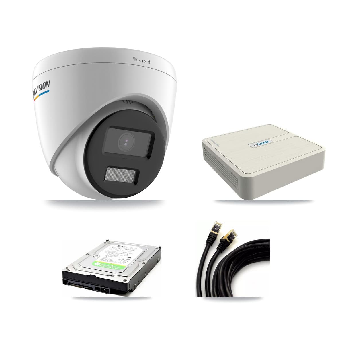 Hikvision & HiLook 8-Channel 2MP CCTV Kit — 2 Turret Cameras + 1TB Recording (NVR-108H-D Recorder)