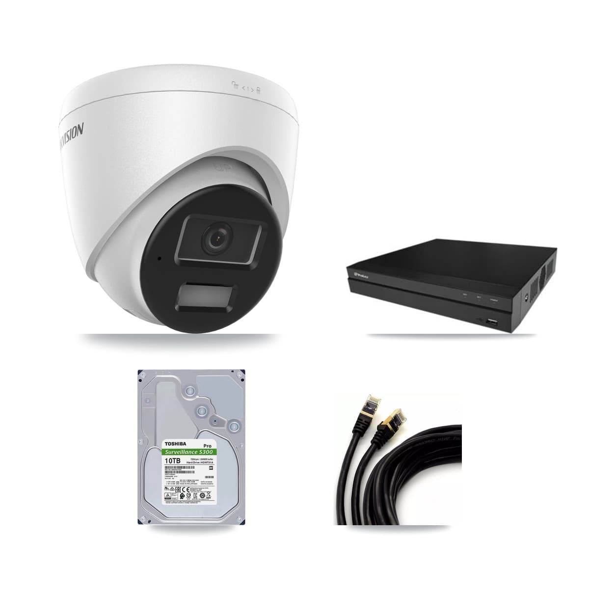Hikvision & Prolux 16-Channel 4MP CCTV Kit — 16 DS-2CD1343G2 Turret Cameras + 2× 10TB Recording