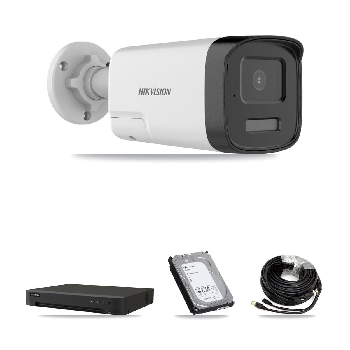 Hikvision 16-Channel 5MP CCTV Kit — 4 DS-2CE17K0T Bullet Cameras + 6TB Recording (IDS-7216HQHI Recorder)