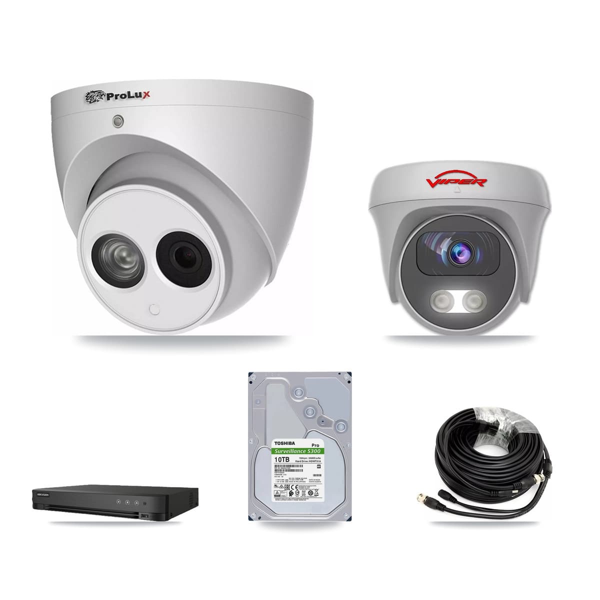 8-Channel 4MP – 5MP CCTV Kit — 6 4MP Turret + 1 5MP Cameras + 10TB Recording - Image 1
