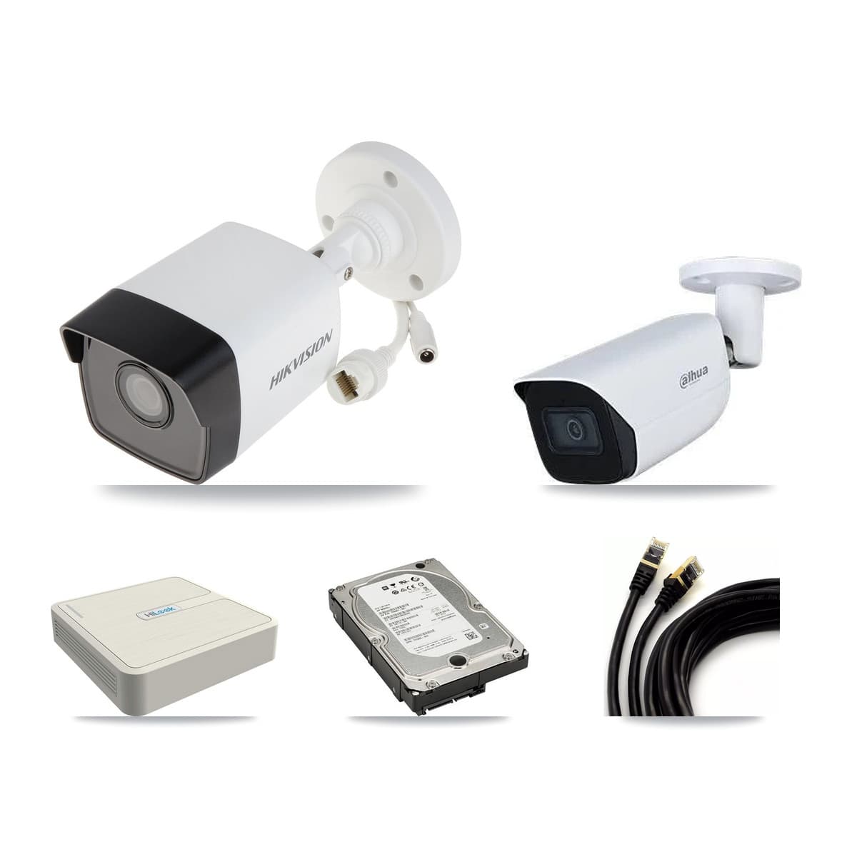 8-Channel 5MP CCTV Kit — 3 DS-2CD1053G0 + 1 IPC-HFW3541E Bullet Cameras + 5TB Recording
