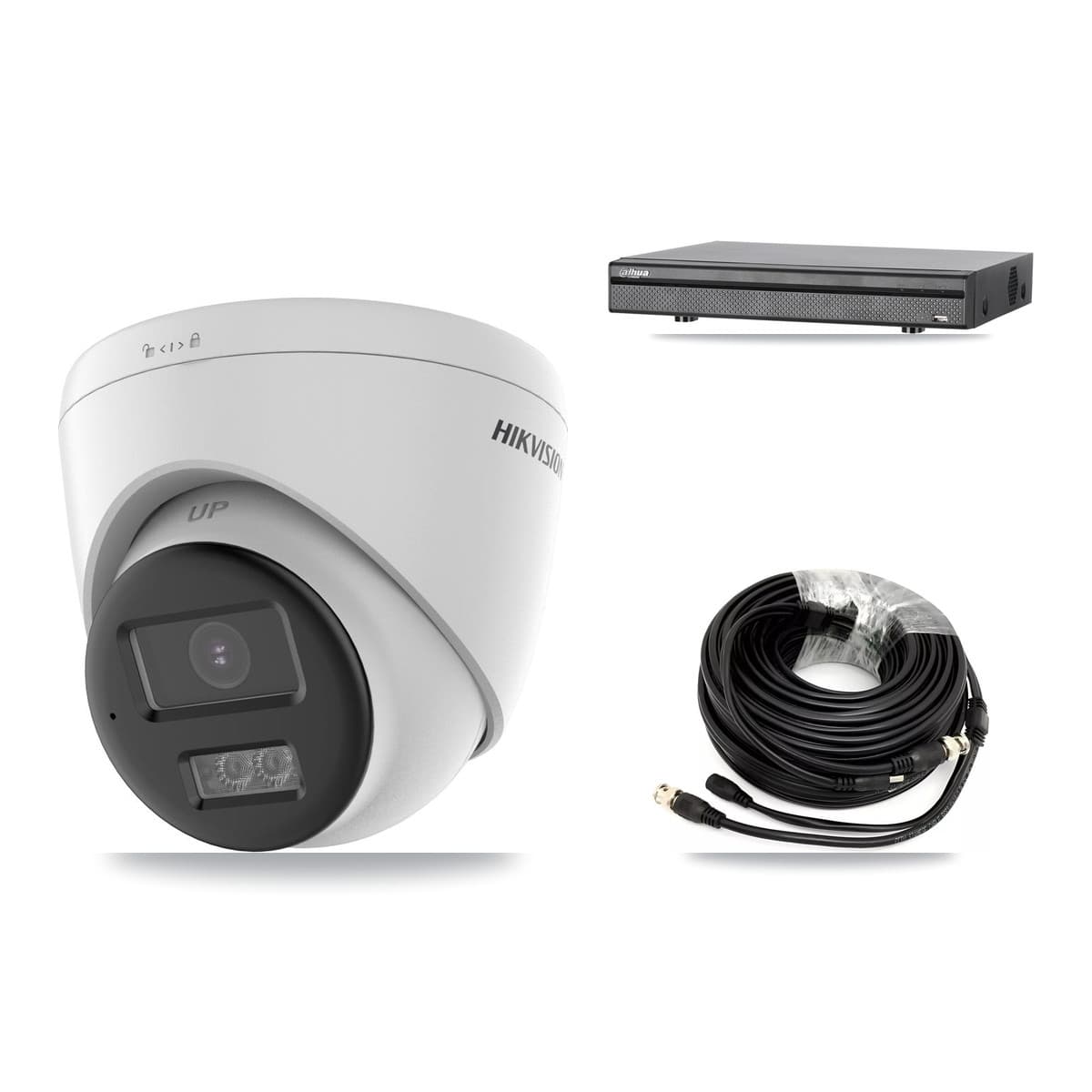 Hikvision & Dahua 8-Channel 5MP CCTV Kit — 2 DS-2CE78K0T + 4 DS-2CE78K0T Turret Cameras + 8TB Recording (DH-XVR5108H Recorder)