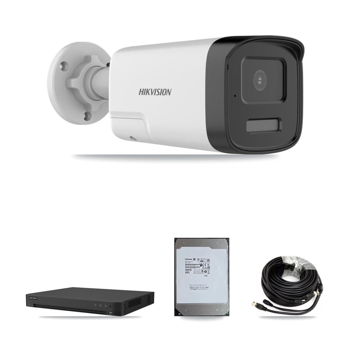 Hikvision 16-Channel 5MP CCTV Kit — 8 DS-2CE17K0T Bullet Cameras + 14TB Recording