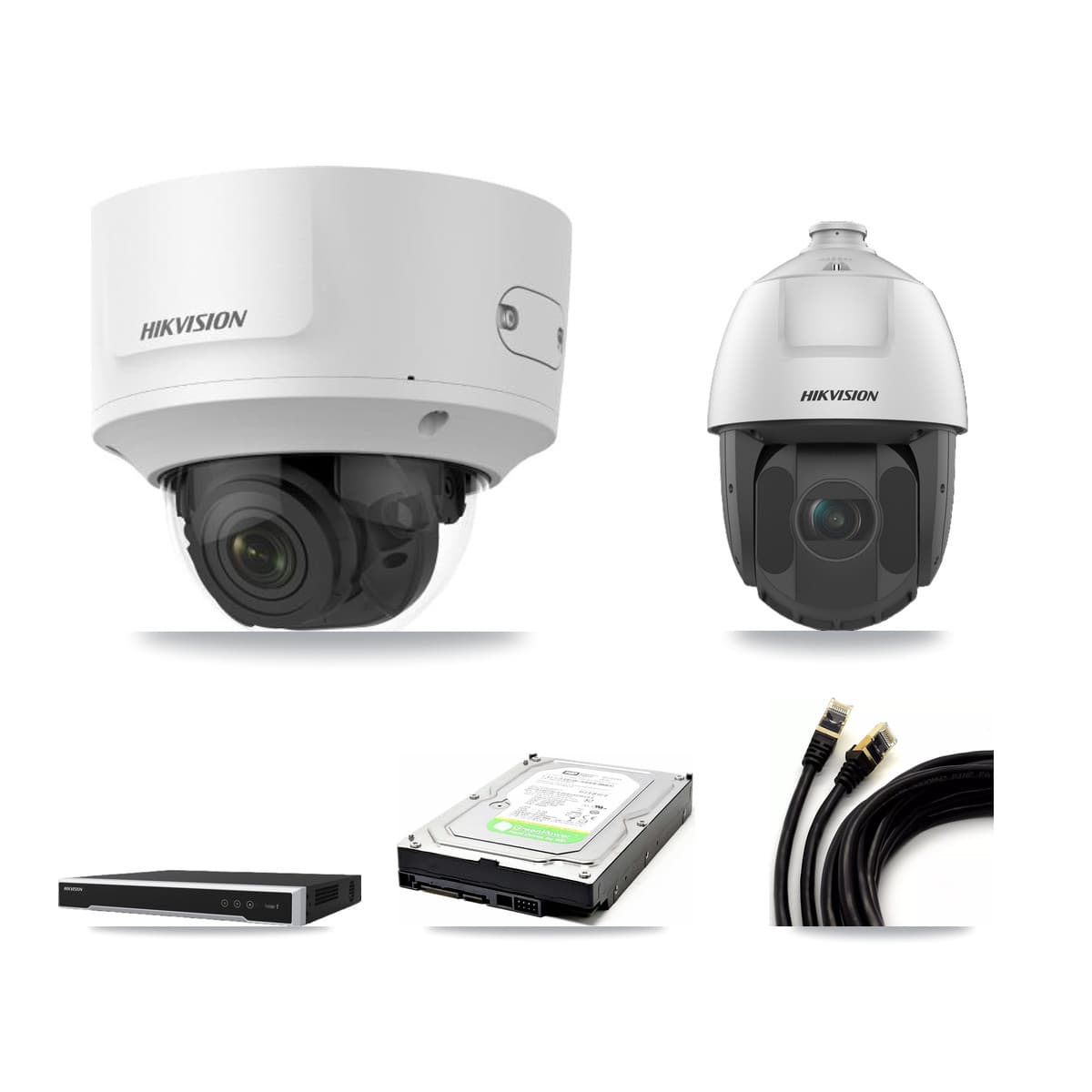 Hikvision 8-Channel 2MP CCTV Kit — 1 Dome + 1 PTZ Cameras + 1TB Recording (DS-7608NI-M2 Recorder)