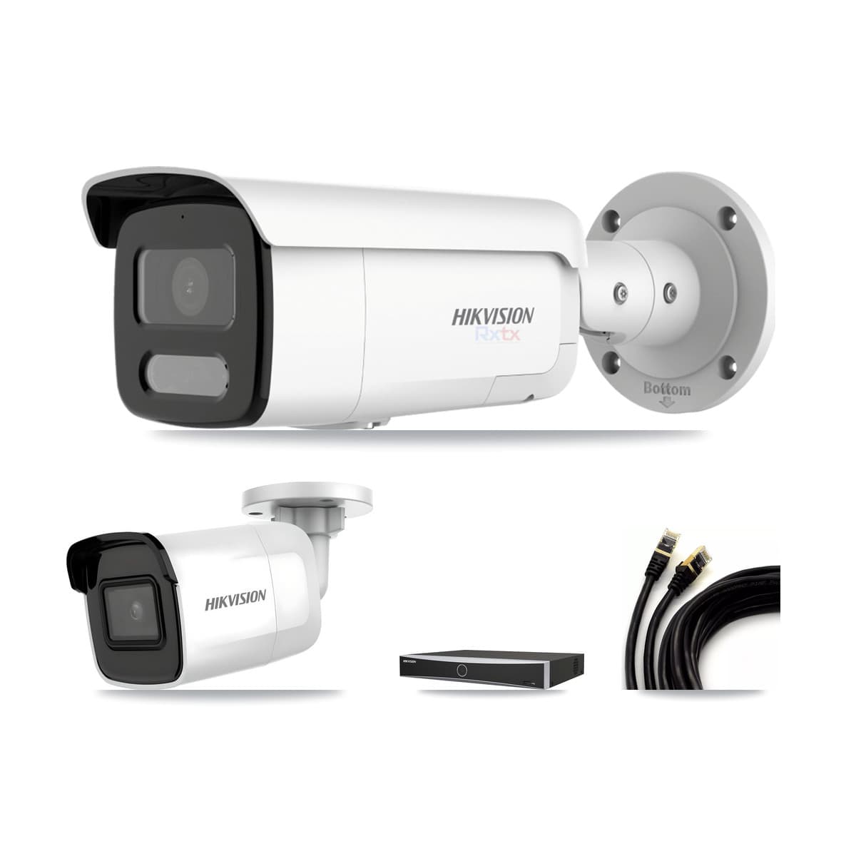 Hikvision 4-Channel 4K CCTV Kit — 1 DS-2CD2085G1 + 2 DS-2CD2T87G2H Bullet Cameras + 8TB Recording