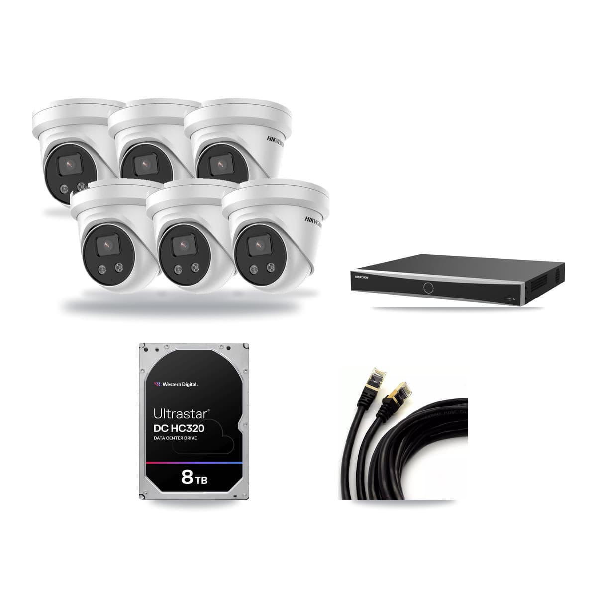 Hikvision 16-Channel 5MP CCTV Kit — 6 Turret Cameras + 8TB Recording (DS-7616NXI Recorder) - Image 1