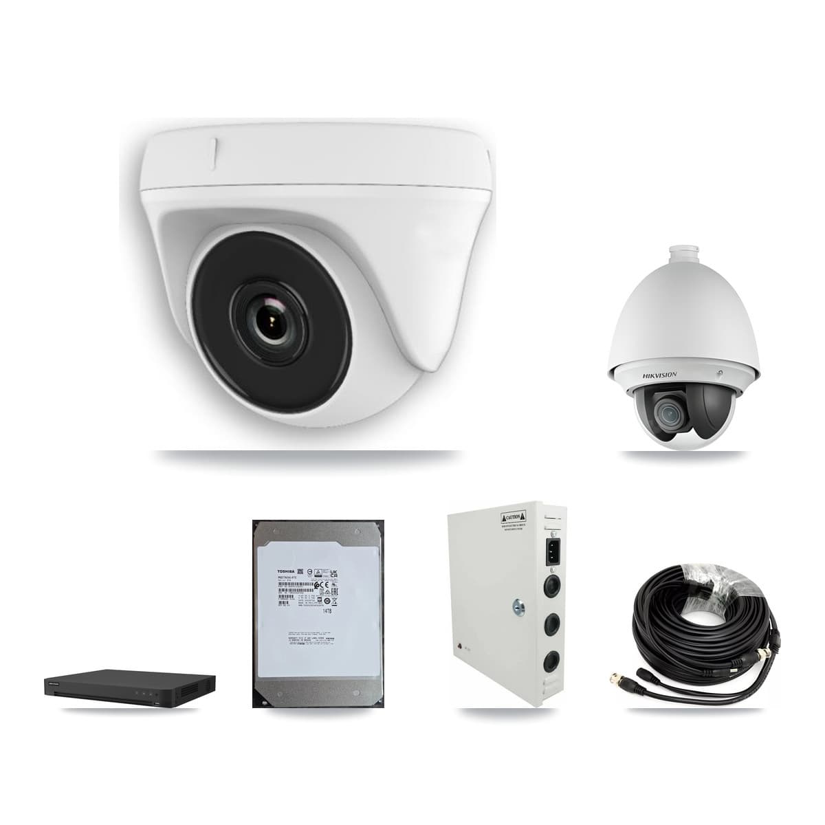 Hikvision 16-Channel 2MP CCTV Kit — 1 PTZ + 15 Dome Cameras + 14TB Recording