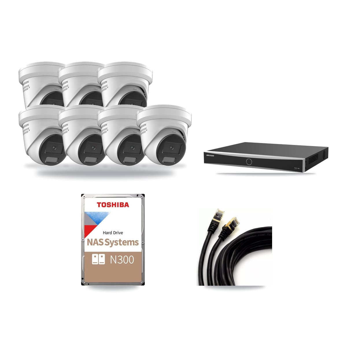 Hikvision 16-Channel 4K CCTV Kit — 7 Turret Cameras + 18TB Recording - Image 1