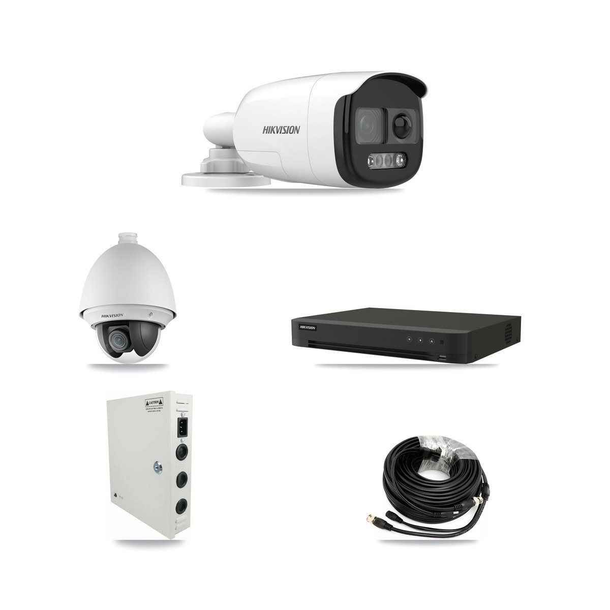 Hikvision 16-Channel 2MP – 5MP CCTV Kit — 1 DS-2AE4225T 2MP PTZ + 2 DS-2CE12KF3T 5MP Bullet Cameras + 3TB Recording (IDS-7216HQHI Recorder) - Image 1