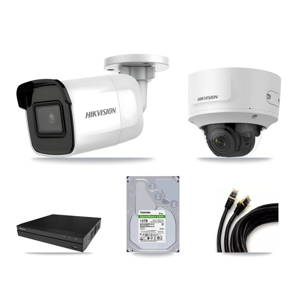 Hikvision & Prolux 8-Channel 2MP – 4K CCTV Kit — 4 4K Bullet + 2 2MP Dome Cameras + 10TB Recording