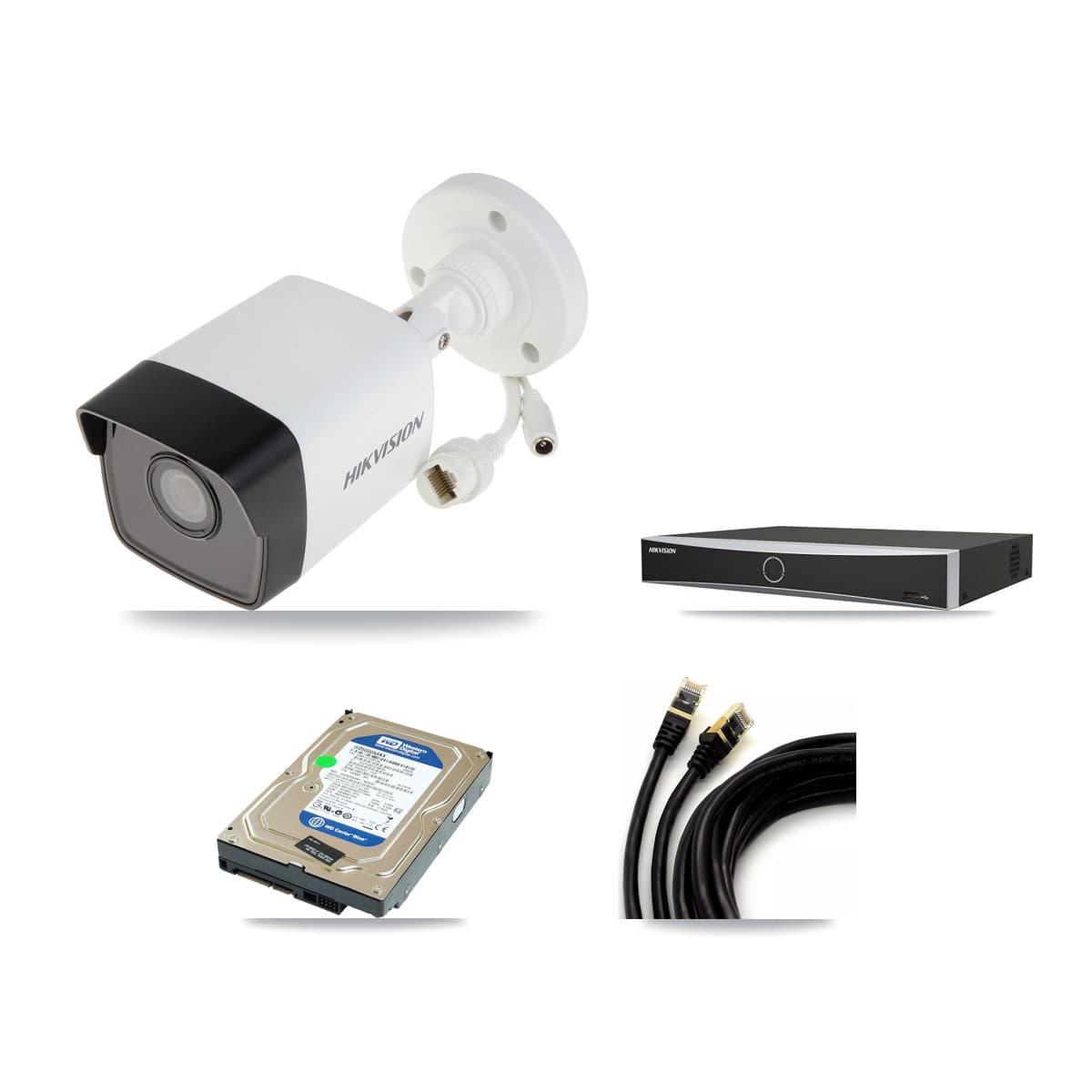 Hikvision 4-Channel 5MP CCTV Kit — 1 Bullet Camera + 500GB Recording - Image 1