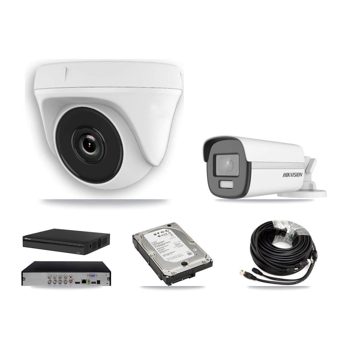 Hikvision & Prolux 8-Channel 2MP – 4K CCTV Kit — 1 4K Bullet + 3 2MP Dome Cameras + 5TB Recording