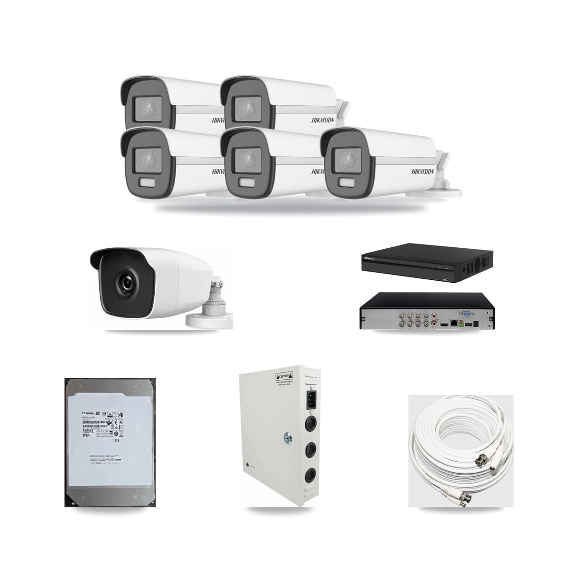 8-Channel 3MP – 4K CCTV Kit — 5 4K + 1 3MP Bullet Cameras + 14TB Recording - Image 1