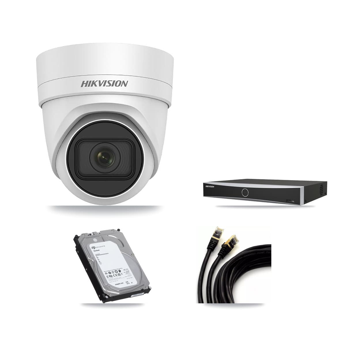 Hikvision 4-Channel 4K CCTV Kit — 2 DS-2CD2H83G0 Turret Cameras + 6TB Recording