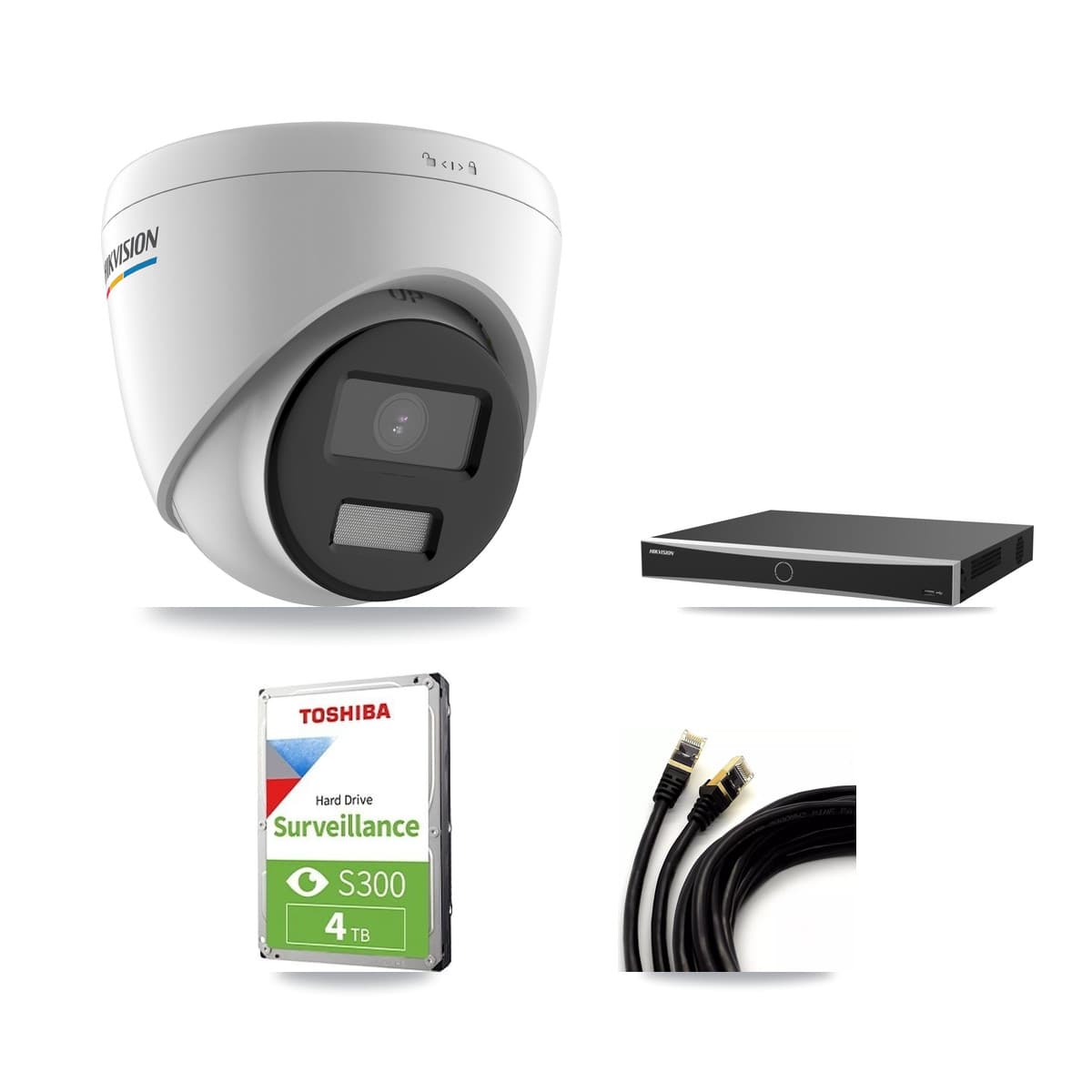 Hikvision 16-Channel 2MP CCTV Kit — 6 Turret Cameras + 4TB Recording (DS-7616NXI Recorder)