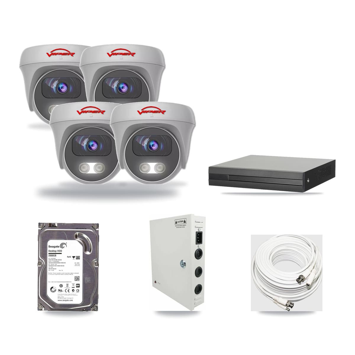 4-Channel 5MP CCTV Kit — 4 Viper Cameras + 2TB Recording - Image 1