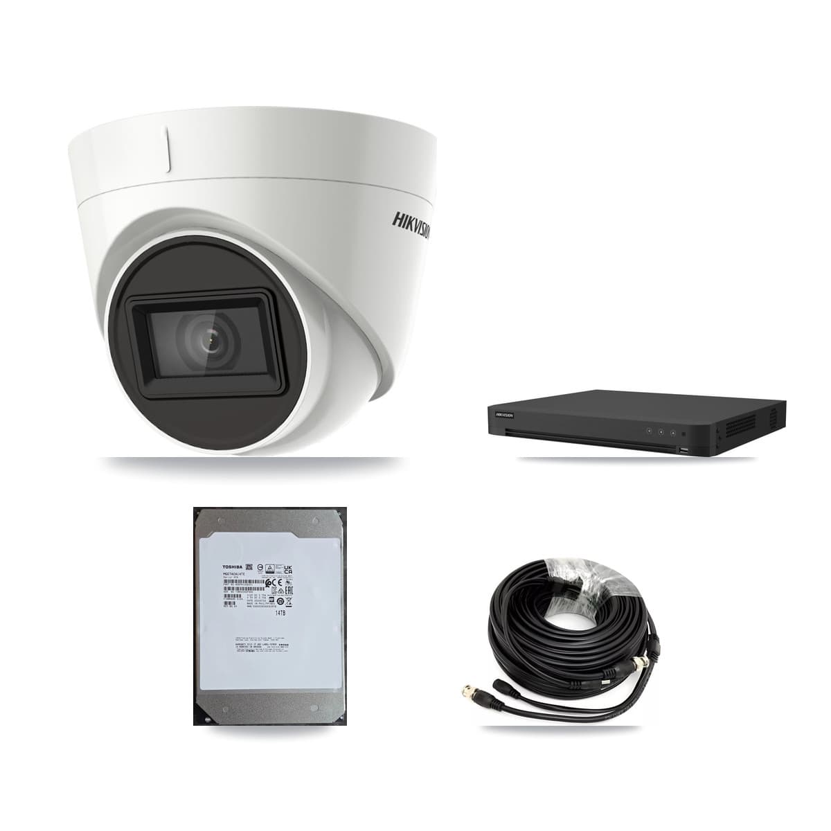 Hikvision 16-Channel 4K CCTV Kit — 6 DS-2CE78U1T Turret Cameras + 14TB Recording