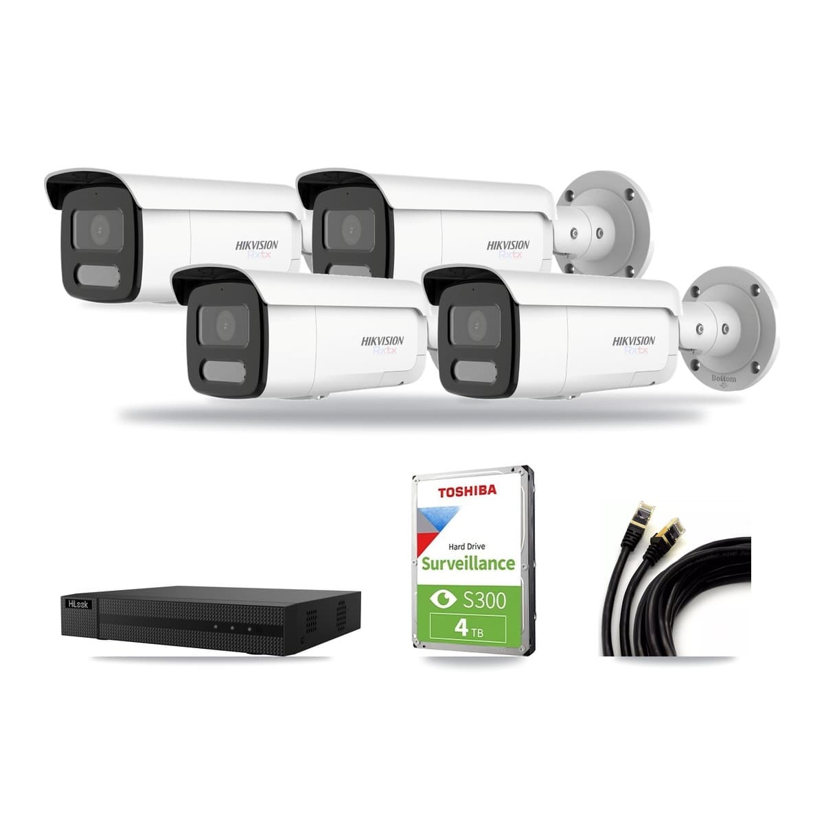 Hikvision & HiLook 8-Channel 4K CCTV Kit — 4 Bullet Cameras + 4TB Recording - Image 1