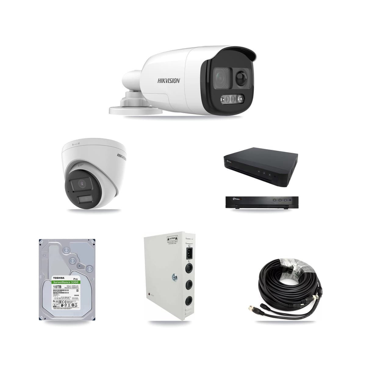 Hikvision & Prolux 16-Channel 5MP CCTV Kit — 11 Bullet + 1 Turret Cameras + 10TB Recording