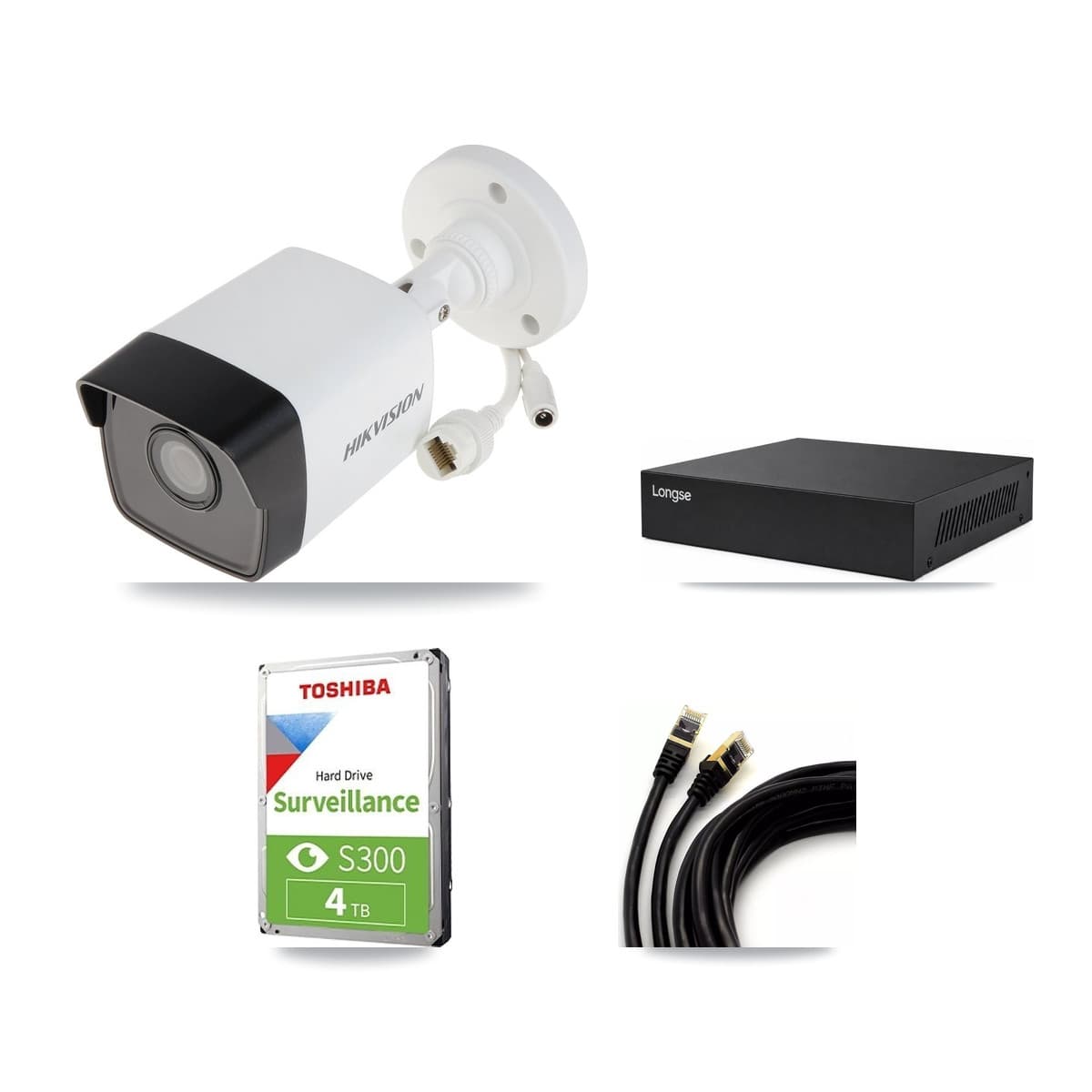 Hikvision & Longse 8-Channel 5MP CCTV Kit — 3 Bullet Cameras + 4TB Recording