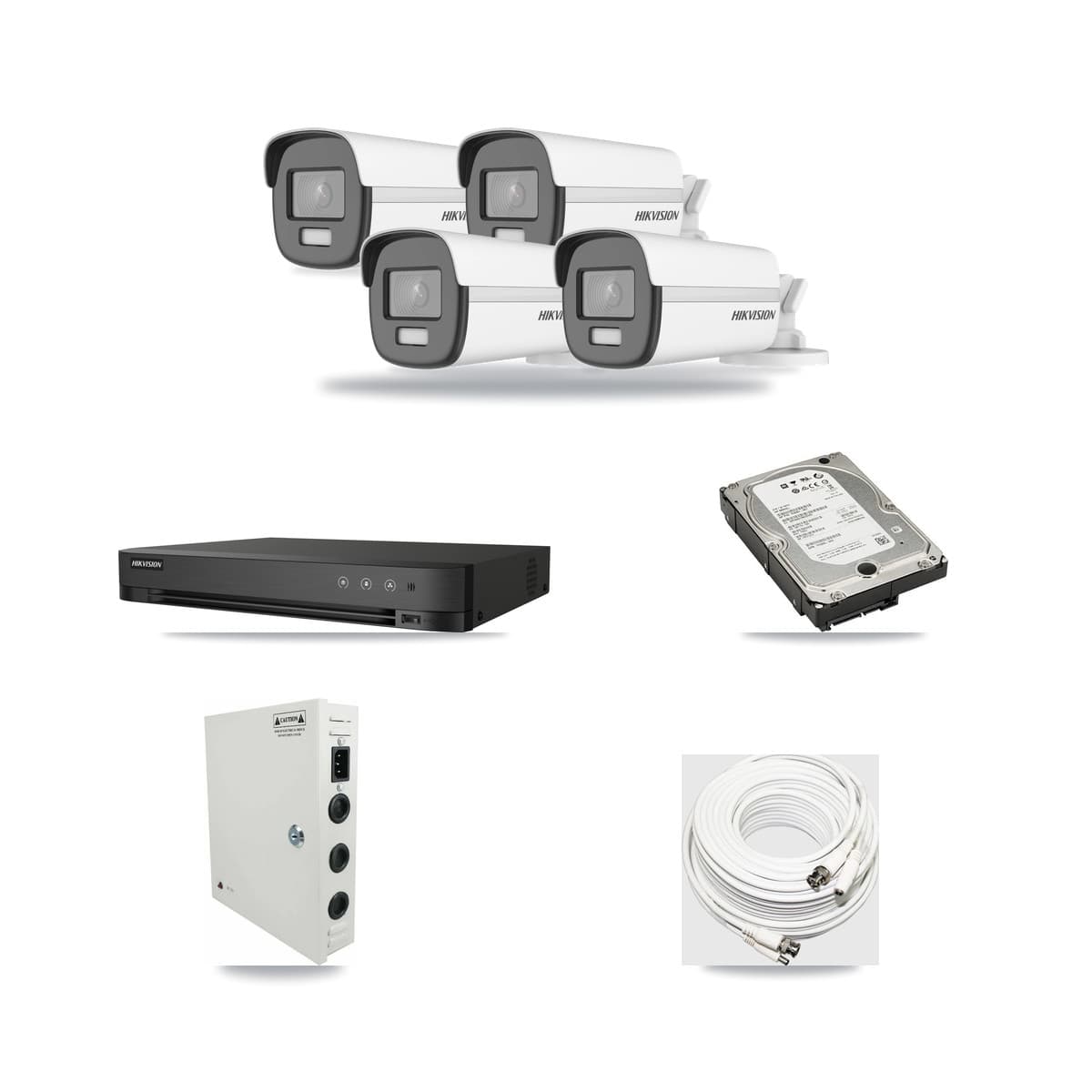 Hikvision 4-Channel 4K CCTV Kit — 4 DS-2CE12UF3T Bullet Cameras + 5TB Recording - Image 1