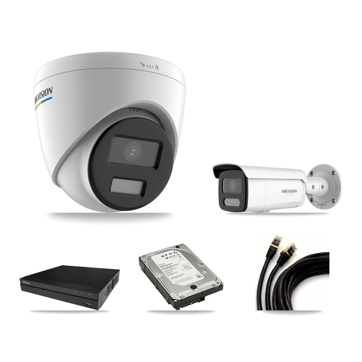 Hikvision & Prolux 8-Channel 2MP – 4K CCTV Kit — 4 2MP Turret + 1 4K Bullet Cameras + 5TB Recording