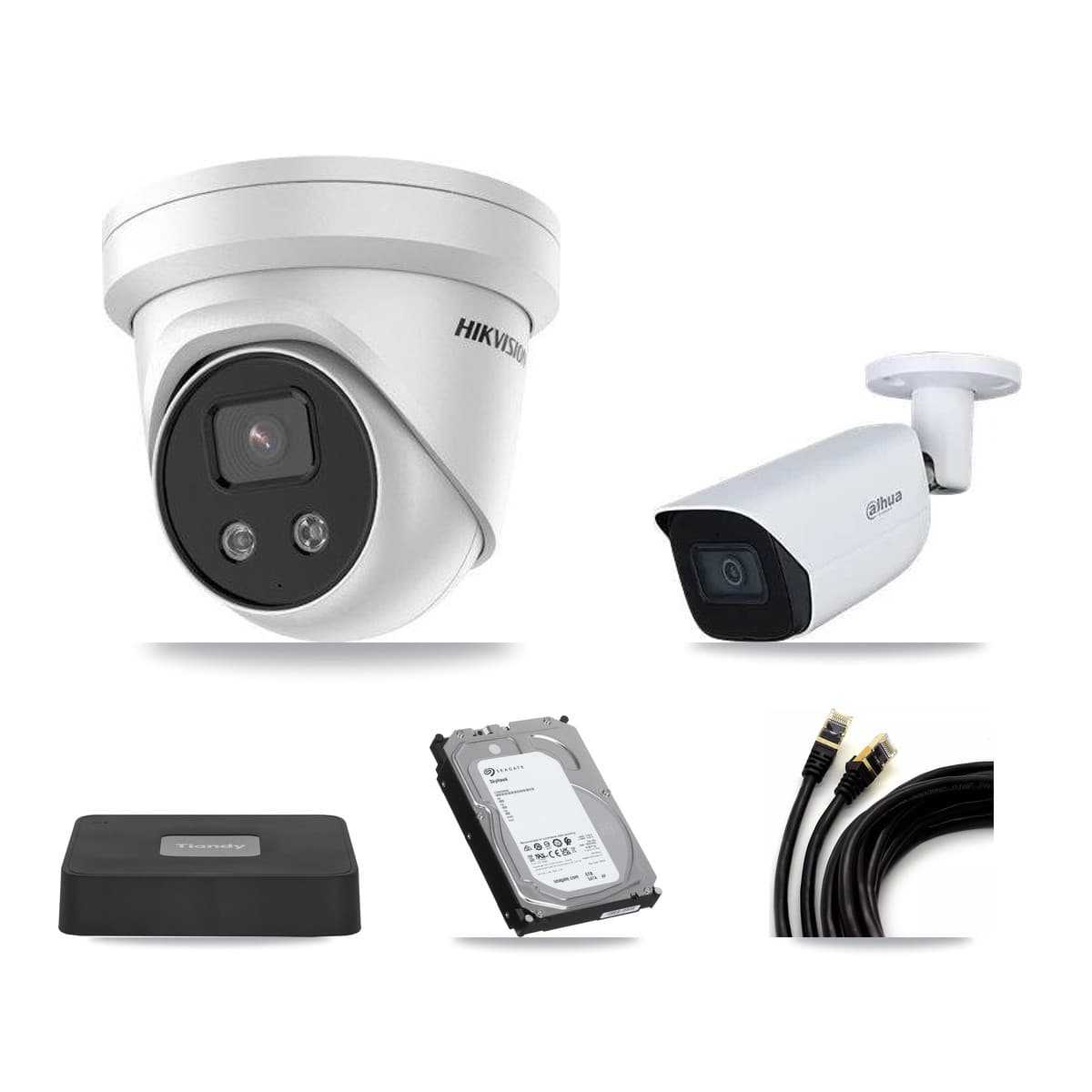 4-Channel 5MP CCTV Kit — 3 Turret + 1 Bullet Cameras + 6TB Recording