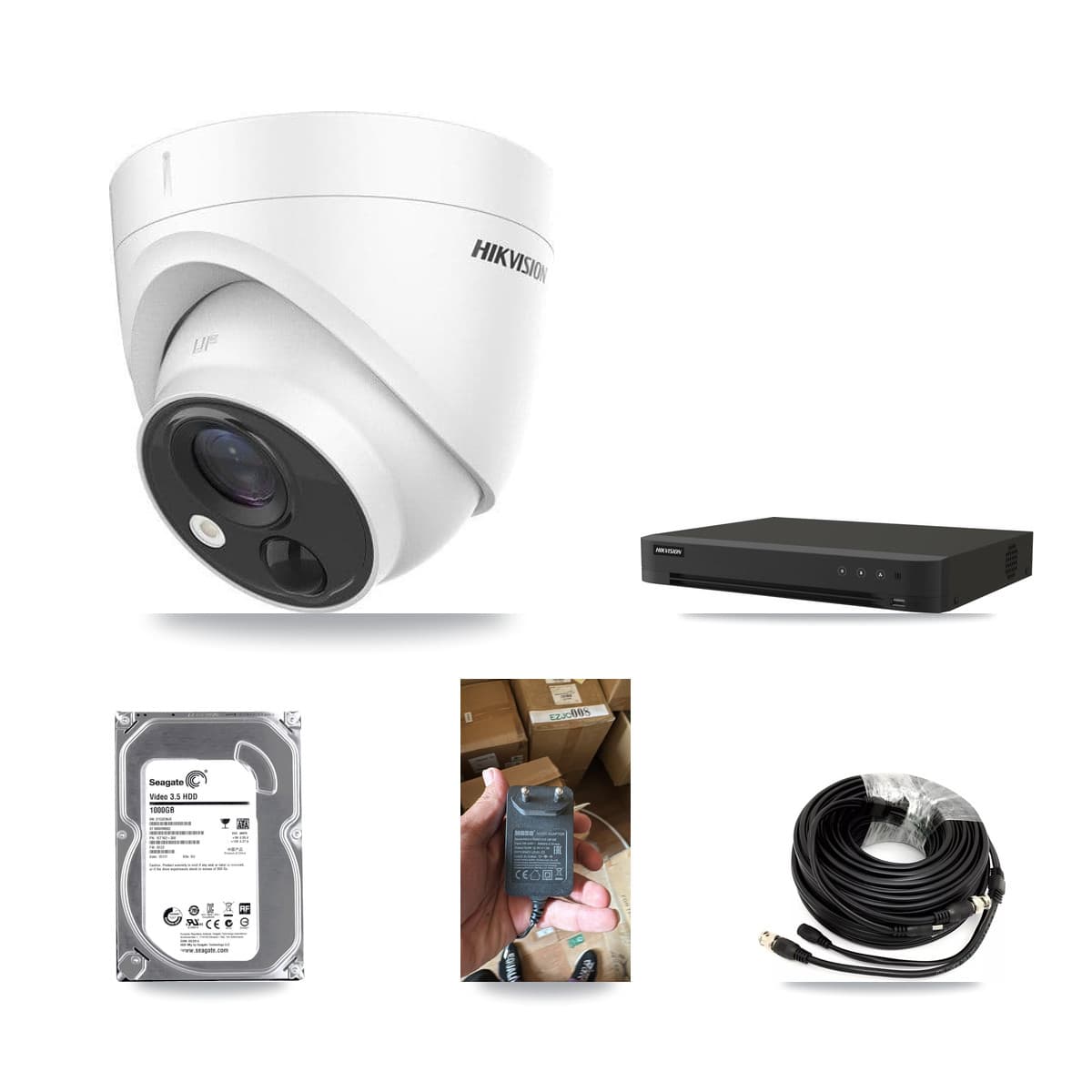Hikvision 16-Channel 5MP CCTV Kit — 1 DS-2CE71H0T Turret Camera + 1TB Recording (IDS-7216HQHI Recorder) - Image 1