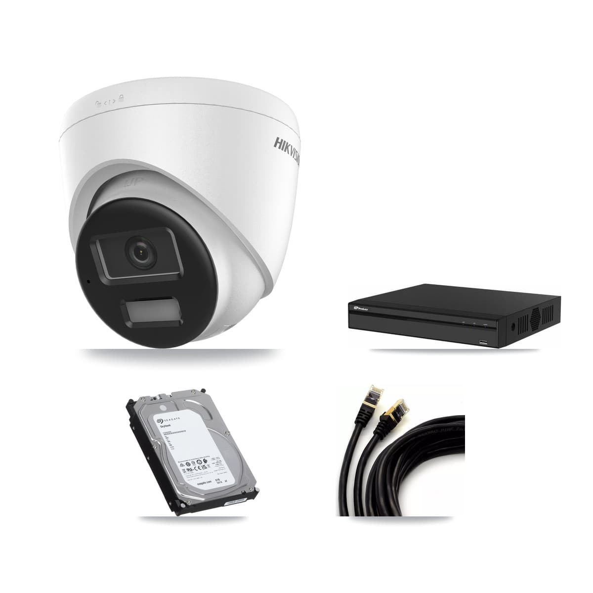 Hikvision & Prolux 4-Channel 4K CCTV Kit — 4 DS-2CD1383G2-LIU Turret Cameras + 6TB Recording (PXN-2104HS-4P-4K Recorder)