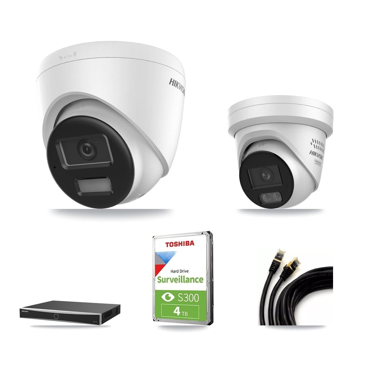 Hikvision 16-Channel 4MP – 4K CCTV Kit — 1 4K + 1 4MP Turret Cameras + 4TB Recording - Image 1
