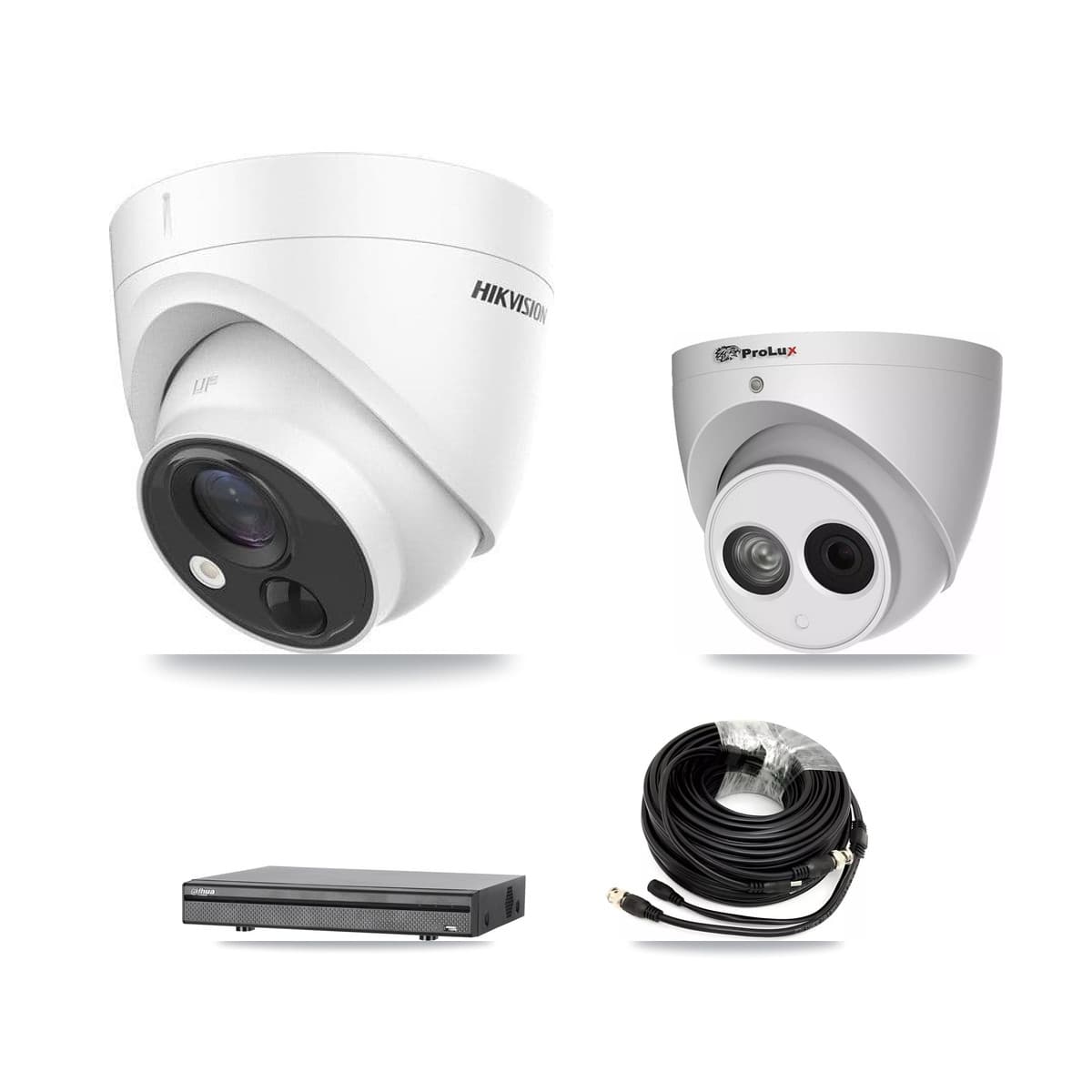 8-Channel 4MP – 5MP CCTV Kit — 5 DS-2CE71H0T 5MP + 1 PXC-612C4W-A 4MP Turret Cameras + 8TB Recording (DH-XVR5108H Recorder)