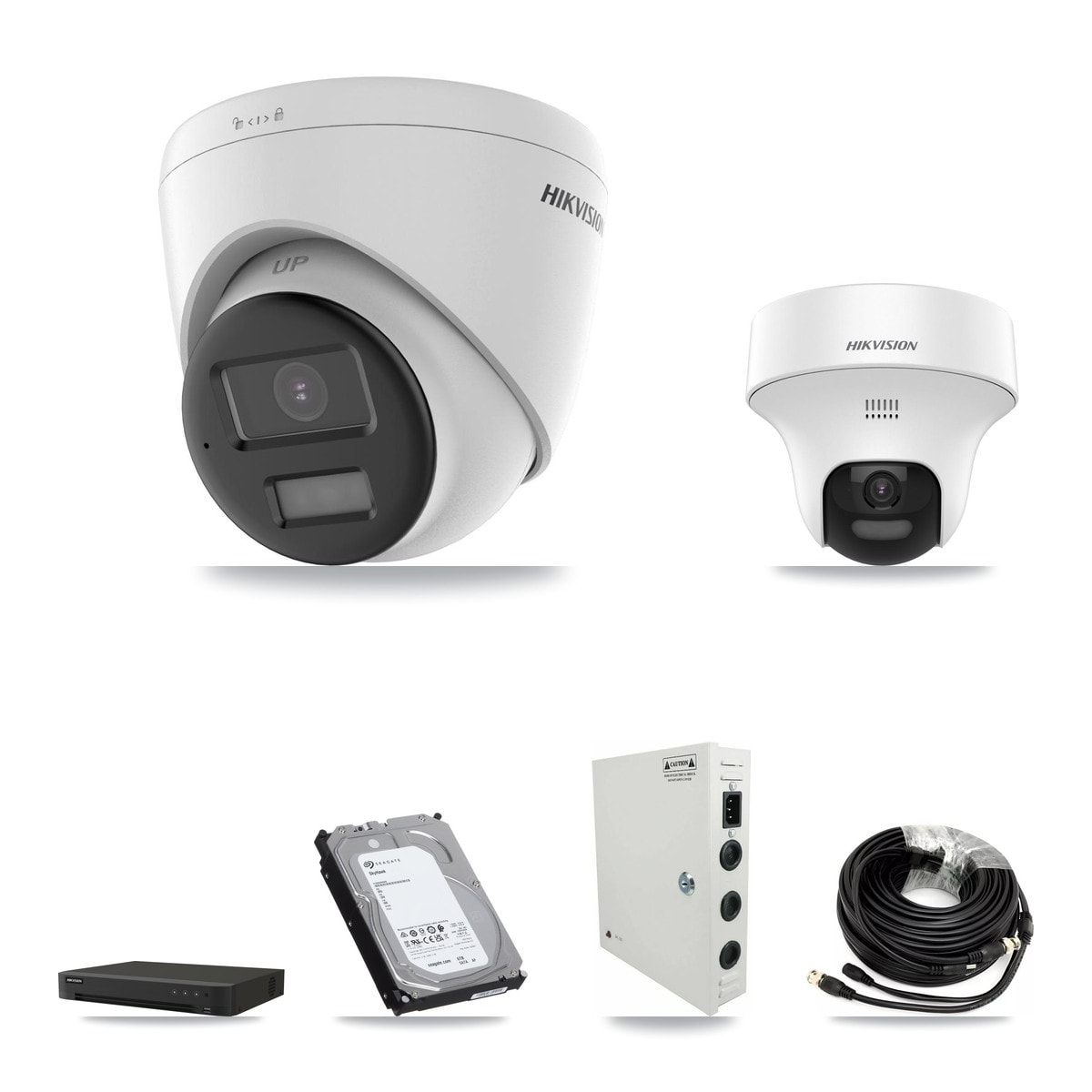Hikvision 16-Channel 5MP CCTV Kit — 5 DS-2CE70K0T-PTLTS + 11 DS-2CE78K0T-LPTS Turret Cameras + 6TB Recording (IDS-7216HQHI-M1/XT Recorder) - Image 1