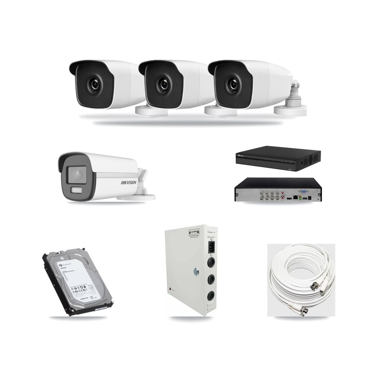 8-Channel 3MP – 4K CCTV Kit — 1 4K + 3 3MP Bullet Cameras + 6TB Recording (PXD-5108HS Recorder) - Image 1
