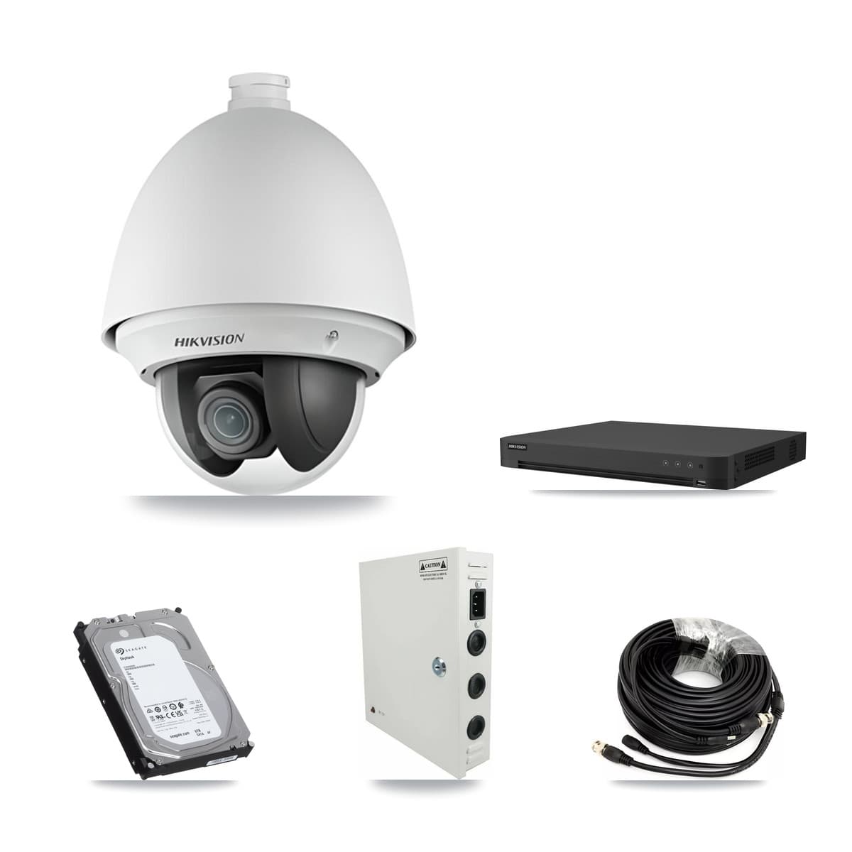 Hikvision 16-Channel 2MP CCTV Kit — 9 DS-2AE4225T PTZ Cameras + 6TB Recording (IDS-7216HUHI Recorder) - Image 1