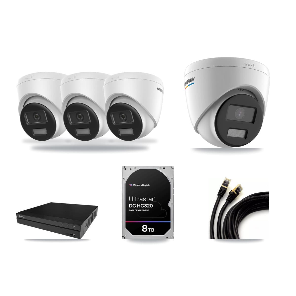 Hikvision & Prolux 8-Channel 2MP – 4K CCTV Kit — 1 2MP + 3 4K Turret Cameras + 8TB Recording - Image 1