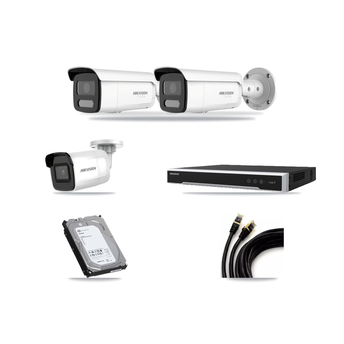 Hikvision 8-Channel 4K CCTV Kit — 1 DS-2CD2085G1 + 2 DS-2CD2T87G2H Bullet Cameras + 6TB Recording - Image 1