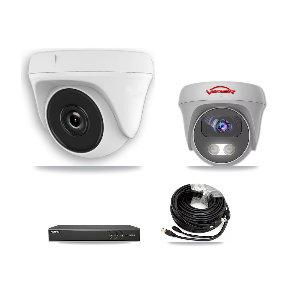 Viper & ANNKE 4-Channel 2MP – 5MP CCTV Kit — 3 2MP Dome + 1 5MP Cameras + 3TB Recording