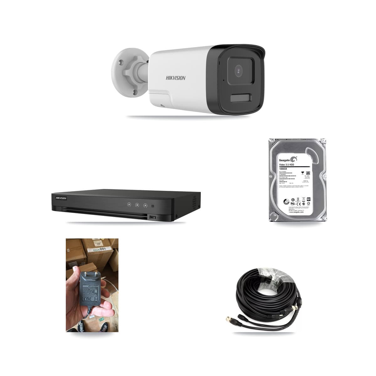 Hikvision 4-Channel 5MP CCTV Kit — 1 DS-2CE17K0T Bullet Camera + 1TB Recording (IDS-7204HQHI Recorder) - Image 1
