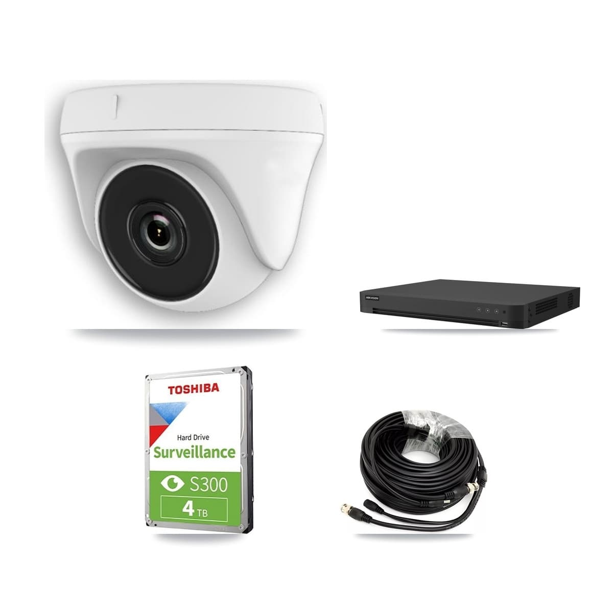 Hikvision 16-Channel 2MP CCTV Kit — 6 White Dome Cameras + 4TB Recording