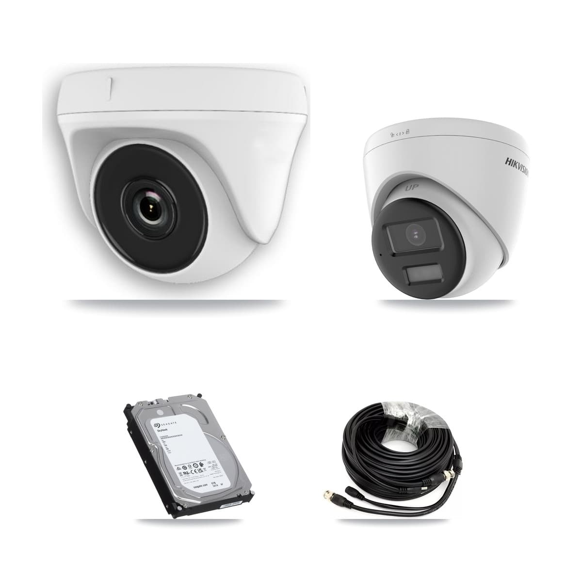 Hikvision & Prolux 8-Channel 2MP – 4K CCTV Kit — 1 4K Turret + 7 White 2MP Dome Cameras + 6TB Recording (PXD-5208AN Recorder)