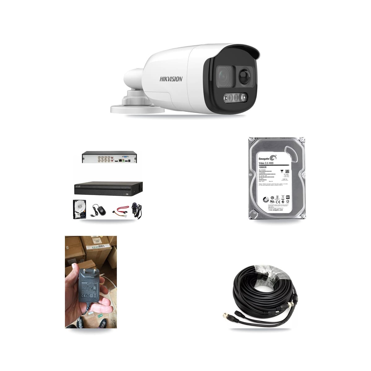 Hikvision & Dahua 8-Channel 5MP CCTV Kit — 1 DS-2CE12KF3T Bullet Camera + 1TB Recording (XVR-3108AD Recorder) - Image 1