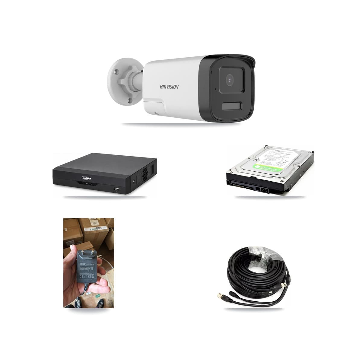 Hikvision & Dahua 4-Channel 5MP CCTV Kit — 1 DS-2CE17K0T Bullet Camera + 1TB Recording