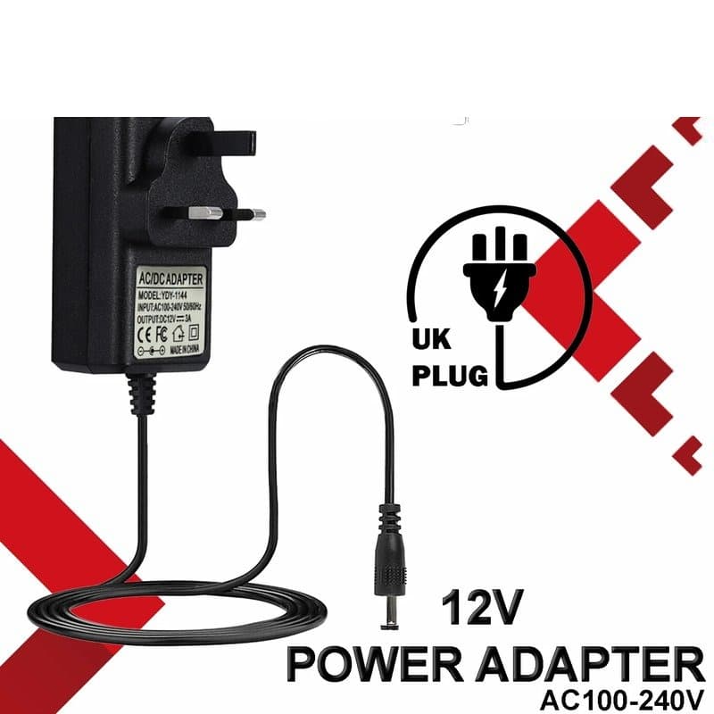 CCTV Camera AC/DC Power Supply Adapter - 12V 2A for LED Strip Lights