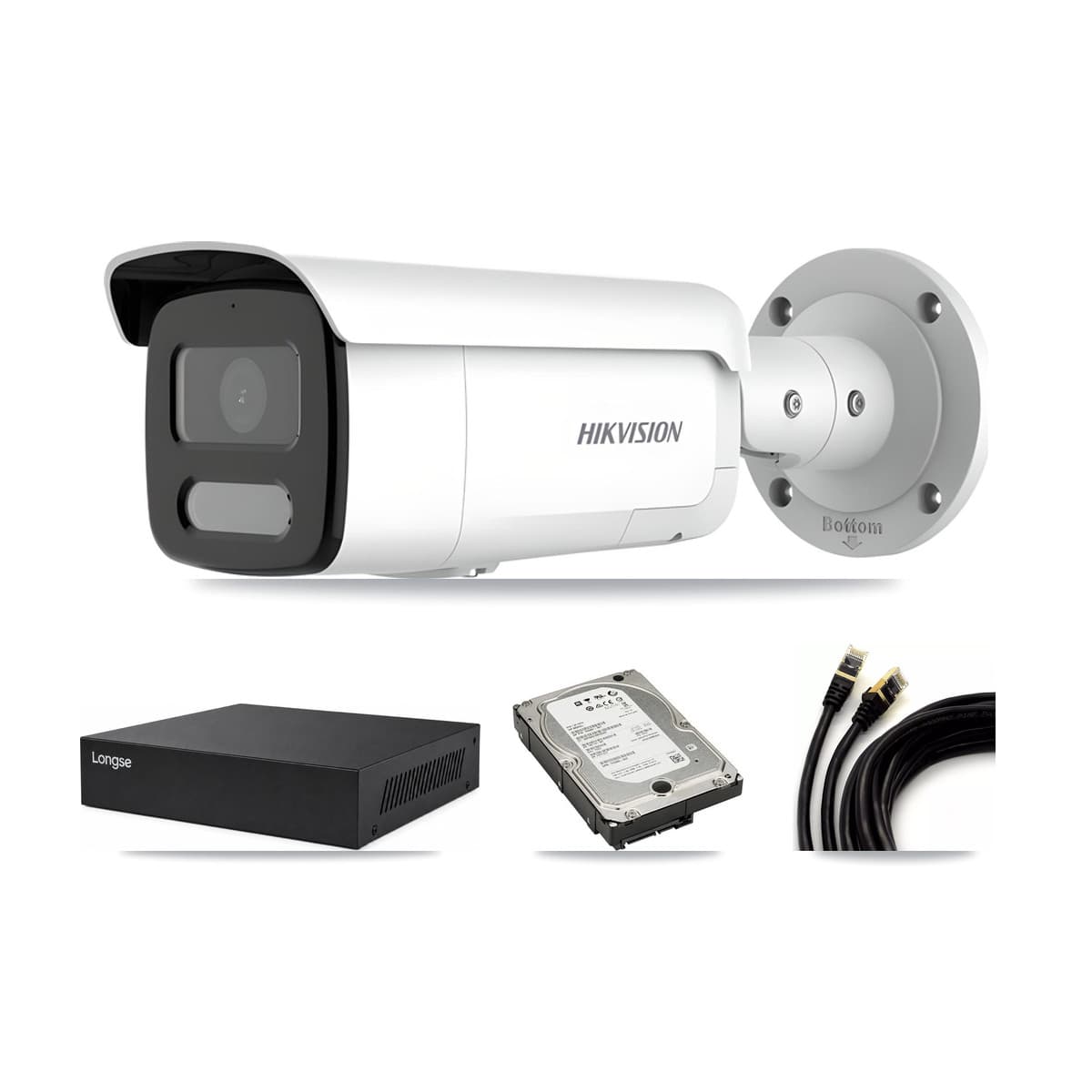 Hikvision & Longse 8-Channel 4MP CCTV Kit — 4 Bullet Cameras + 5TB Recording