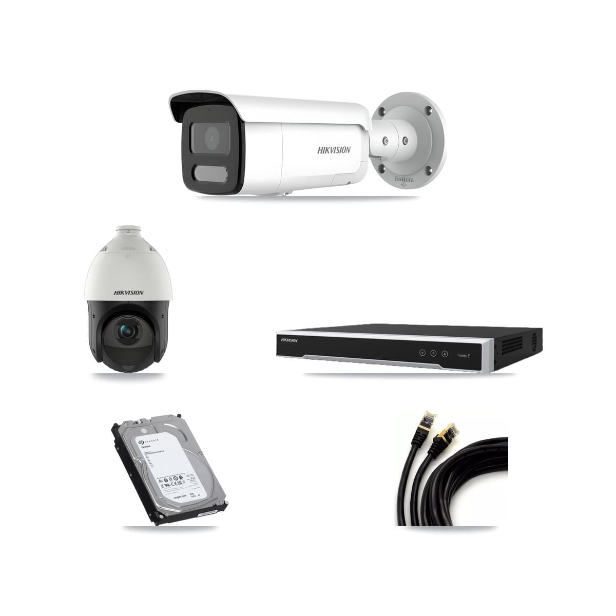 Hikvision 8-Channel 4MP CCTV Kit — 3 Bullet + 1 PTZ Cameras + 6TB Recording - Image 1