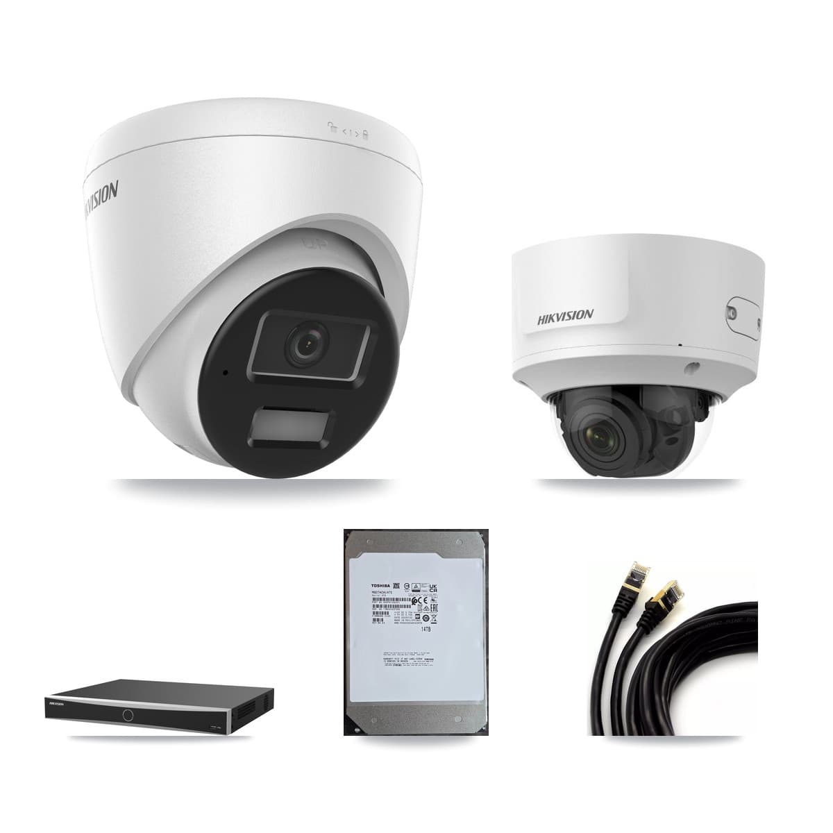 Hikvision 16-Channel 2MP – 4MP CCTV Kit — 10 4MP Turret + 1 2MP Dome Cameras + 14TB Recording (DS-7616NXI Recorder) - Image 1