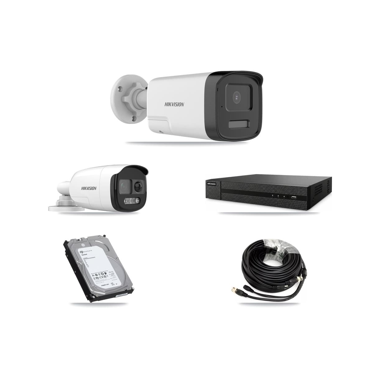 Hikvision 8-Channel 5MP CCTV Kit — 1 DS-2CE12KF3T + 3 DS-2CE17K0T Bullet Cameras + 6TB Recording (DVR-8CH Recorder)