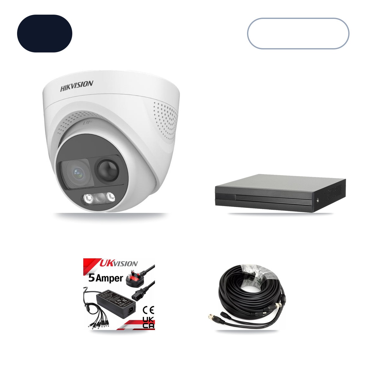 XVR-3108HS-5MP-LITE 8-Channel DVR CCTV Kit — 8× Hikvision DS-2CE72KF3T-PIRXO 5MP Cameras + 10TB HDD