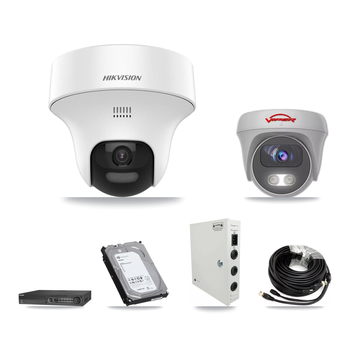 Hikvision & Viper 32-Channel 5MP CCTV Kit — 31 DS-2CE70K0T Turret + 1 VIPER-5MP-3K Cameras + 3× 6TB Recording