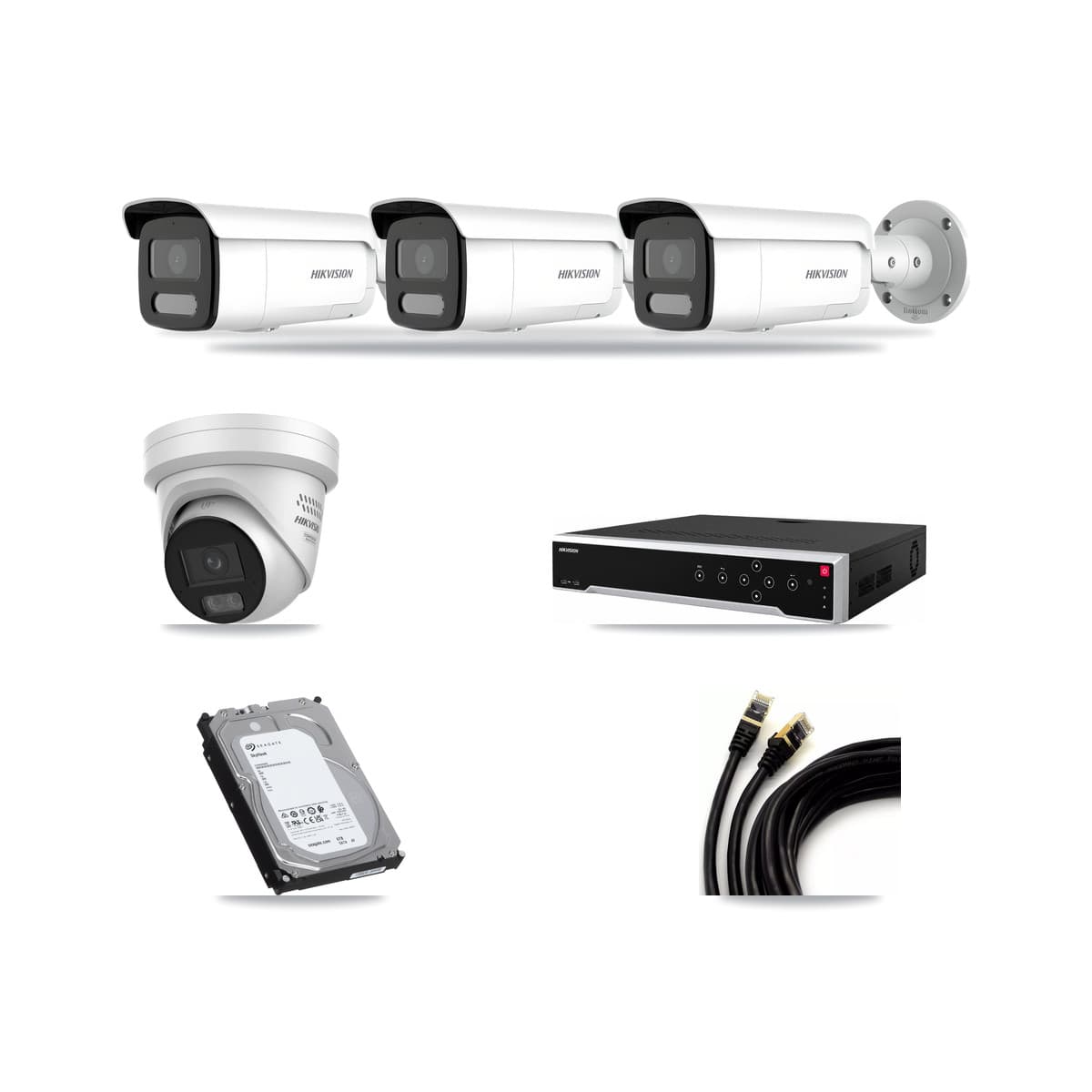 Hikvision 32-Channel 4MP CCTV Kit — 1 Turret + 3 Bullet Cameras + 6TB Recording - Image 1